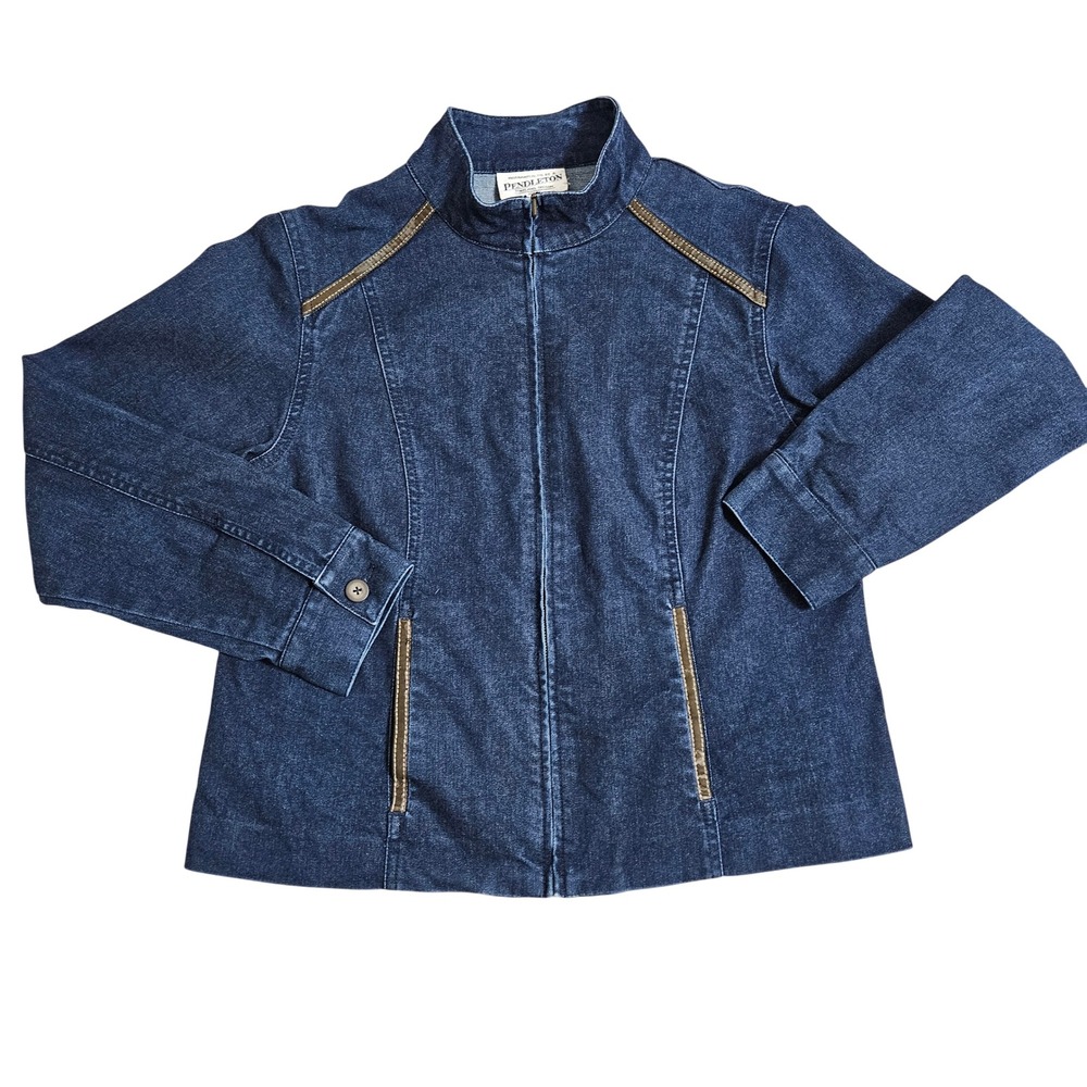 Pendleton Denim Zip Jacket Petite Sm Western Casu… - image 3